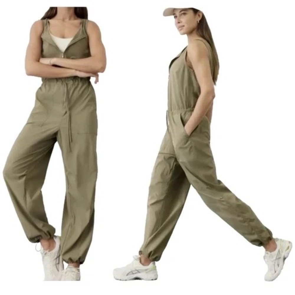 Athleta Womens Flex Jumpsuit Olive Green Size Medium NWT